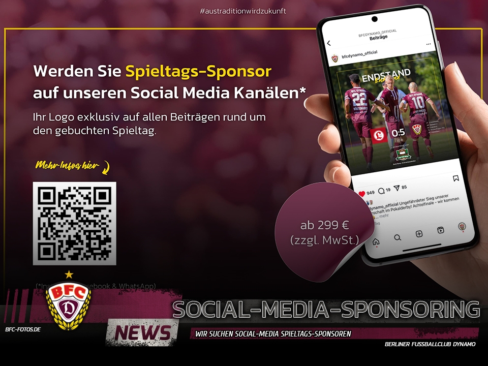 Wir suchen Social-Media Spieltags-Sponsoren